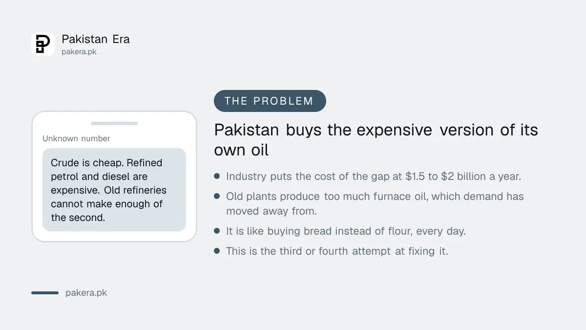 Why Pakistan imports refined fuel instead of making it