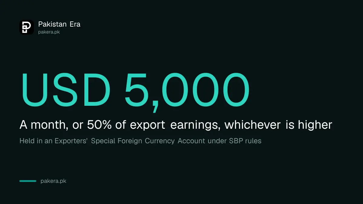 Freelancers in Pakistan can keep USD 5,000 a month or 50% of export earnings in dollars, whichever is higher