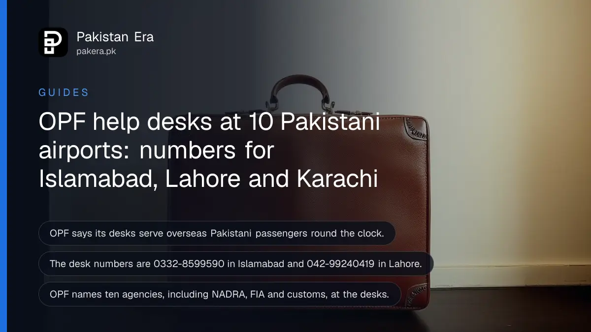 A plain brown leather suitcase on a dark wooden floor, for an article on the OPF airport facilitation desk