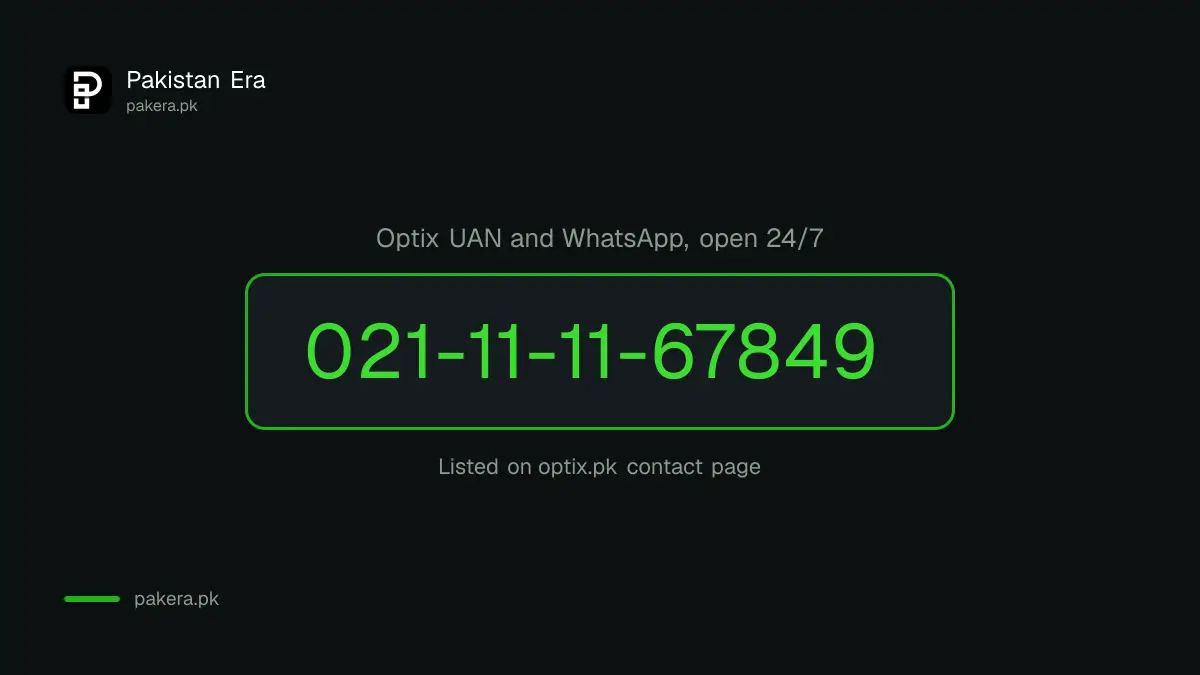 Optix helpline and WhatsApp 021-11-11-67849 for router problems