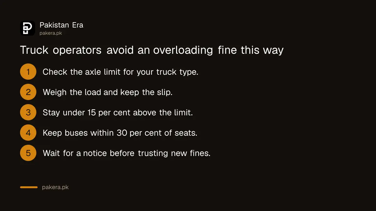 Steps for truck and bus operators in Pakistan to avoid an overloading fine