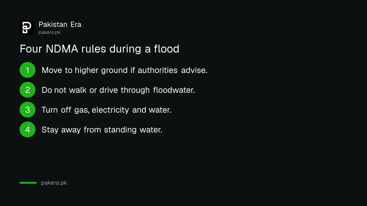 NDMA steps for during a flood