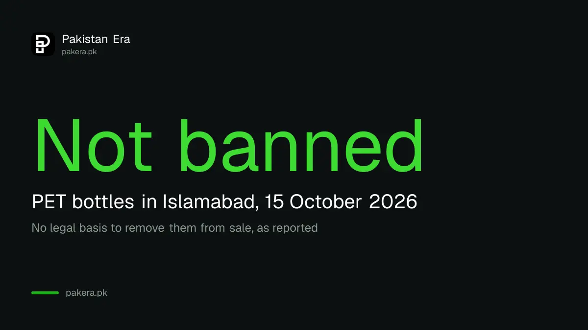 Pak-EPA says PET bottles are not banned in Islamabad under the 2023 regulations