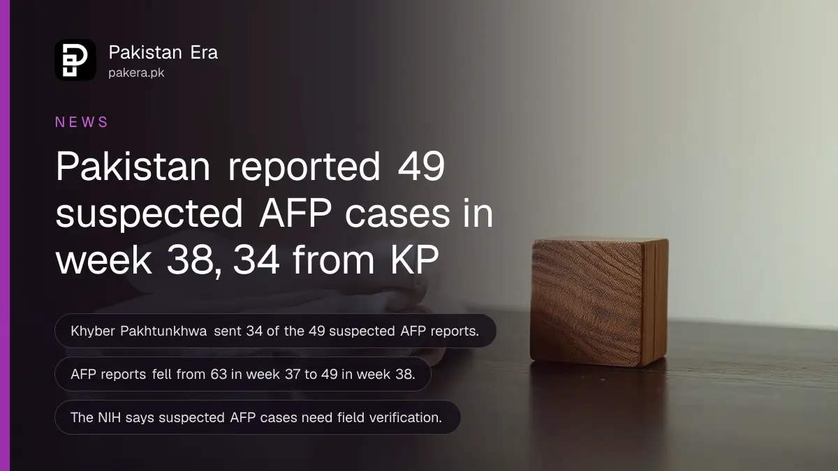 A small wooden toy block and a folded white cotton cloth on a wooden table, for a report on suspected AFP paralysis cases in Pakistan