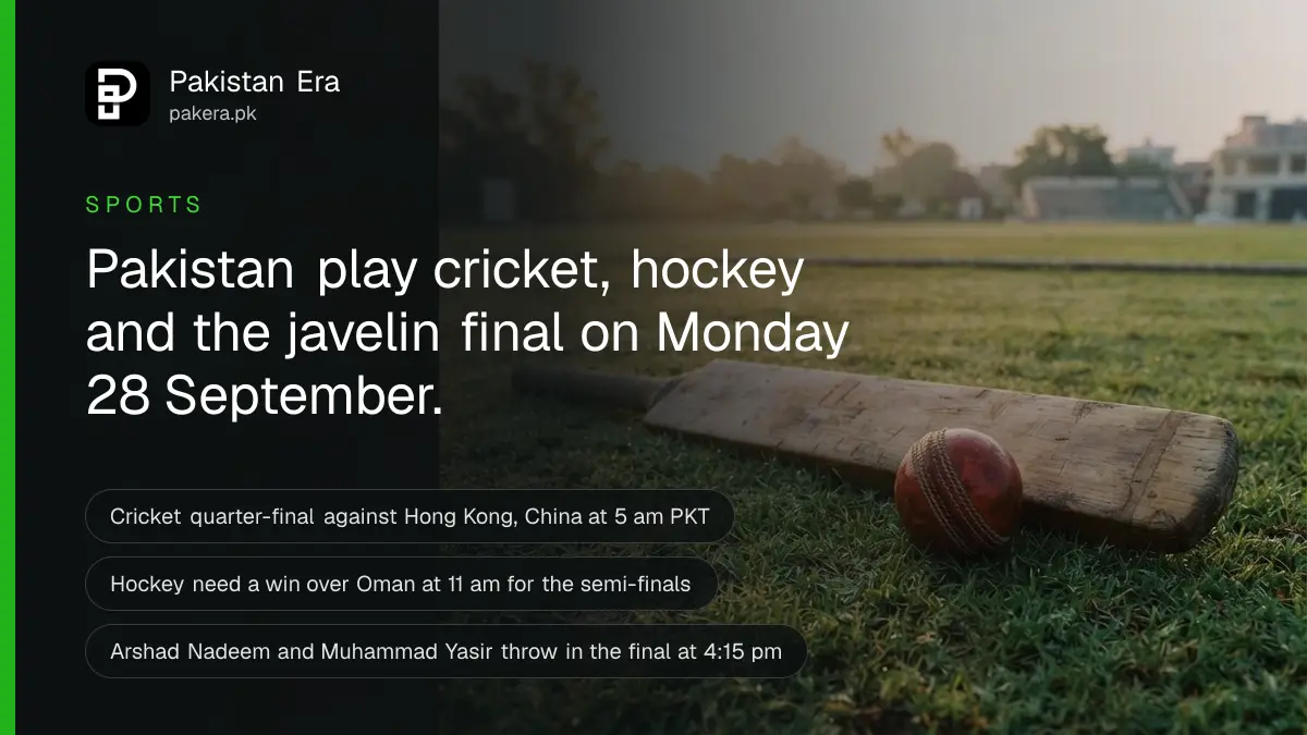 A cricket bat and a red cricket ball resting on dewy grass at dawn in Lahore