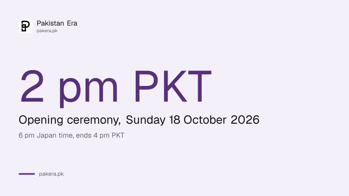 Asian Para Games opening ceremony on 18 October, 2 pm to 4 pm Pakistan time