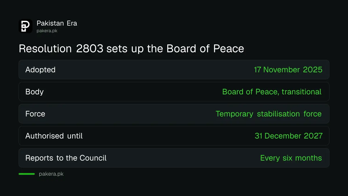 Key terms of UN Security Council Resolution 2803 on the Gaza Board of Peace