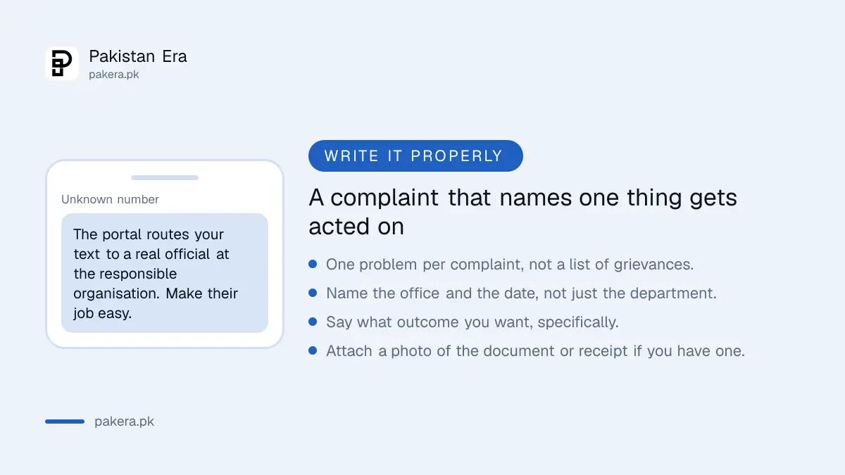 How to write an effective complaint on the Pakistan Citizen's Portal