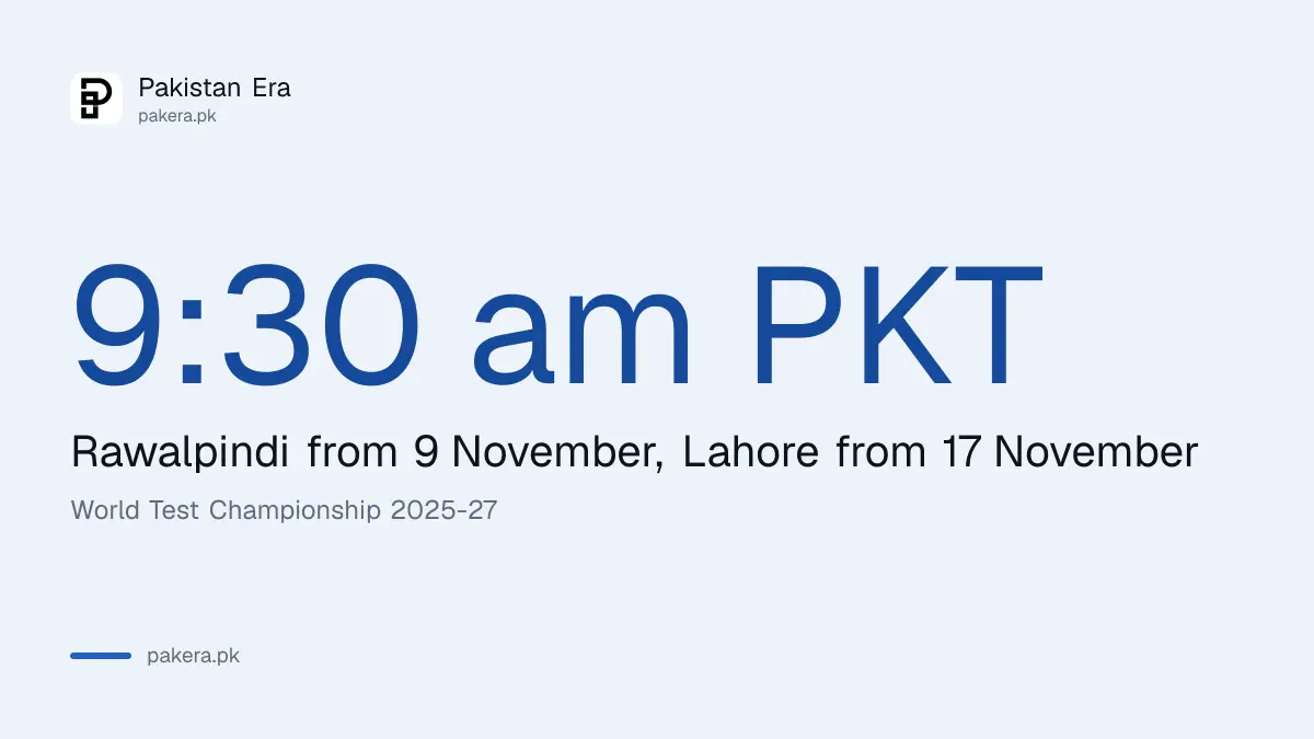 Pakistan v Sri Lanka Tests start at 9:30 am PKT, in Rawalpindi from 9 November and Lahore from 17 November