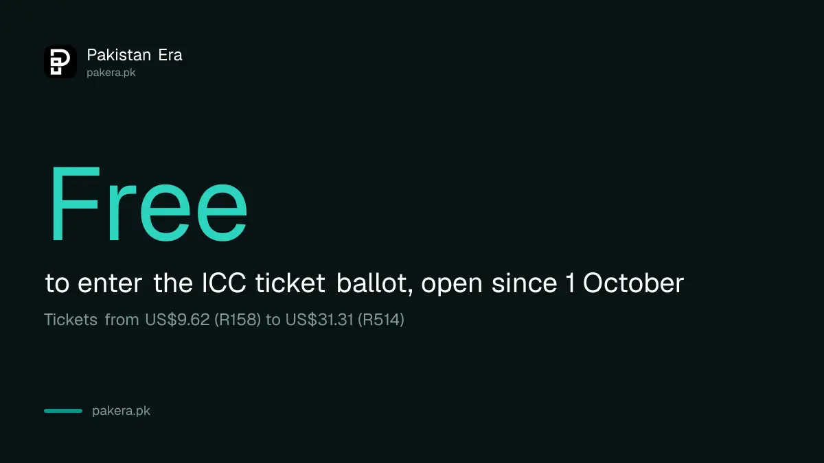 Cricket World Cup 2027 ticket ballot dates and price range in US dollars and rand