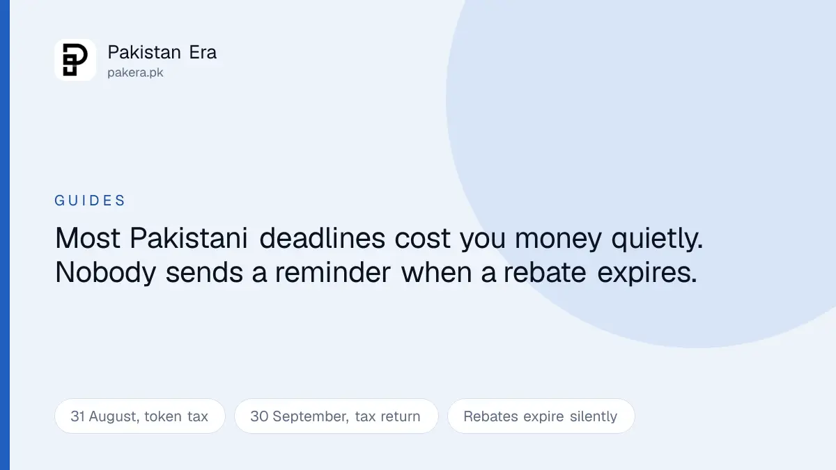 The deadlines through Pakistan's year that cost money if missed