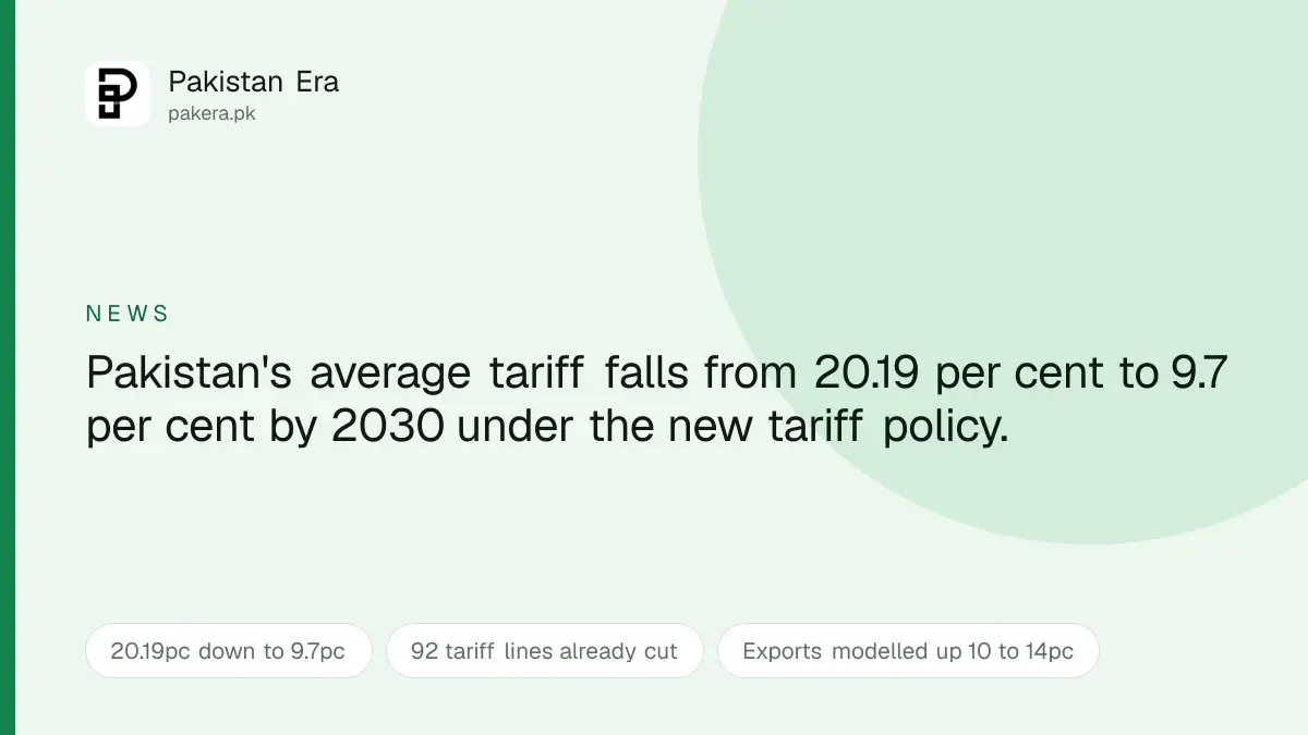 Pakistan's industrial policy and the tariff reduction path to 2030