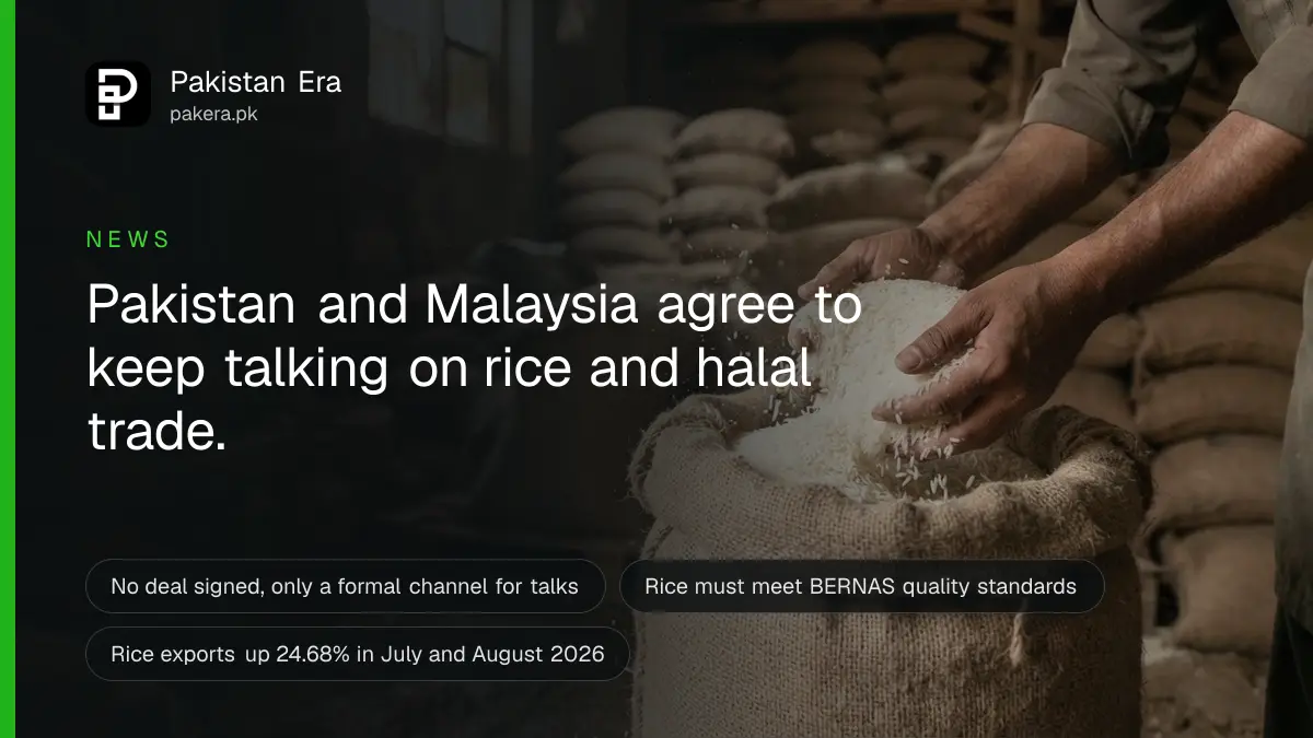 Hands scooping long grain rice from an open jute sack in a rice warehouse, with more stacked plain sacks behind