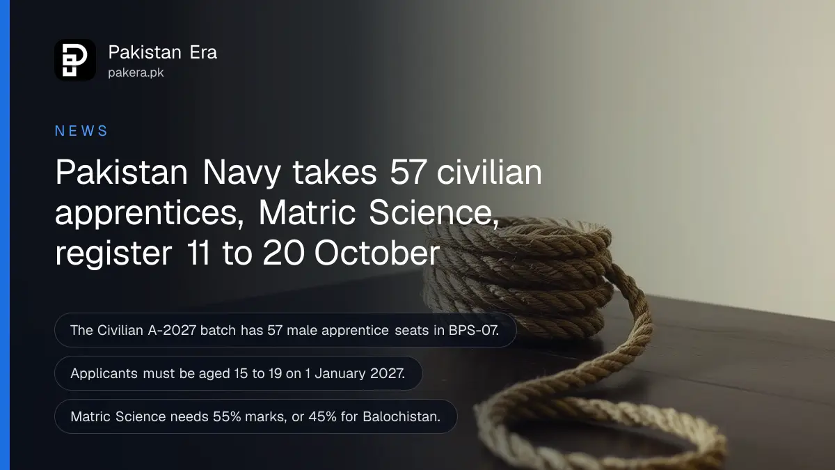 A small coil of thick rope on a dark wooden table, for news on Pakistan Navy civilian apprentice jobs