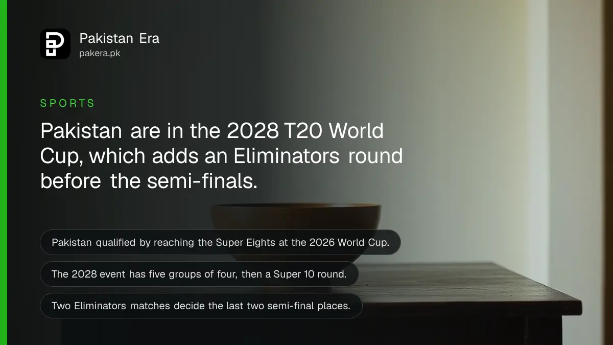 A wooden bowl on a dark wooden table, for an article on Pakistan qualifying for the 2028 T20 World Cup
