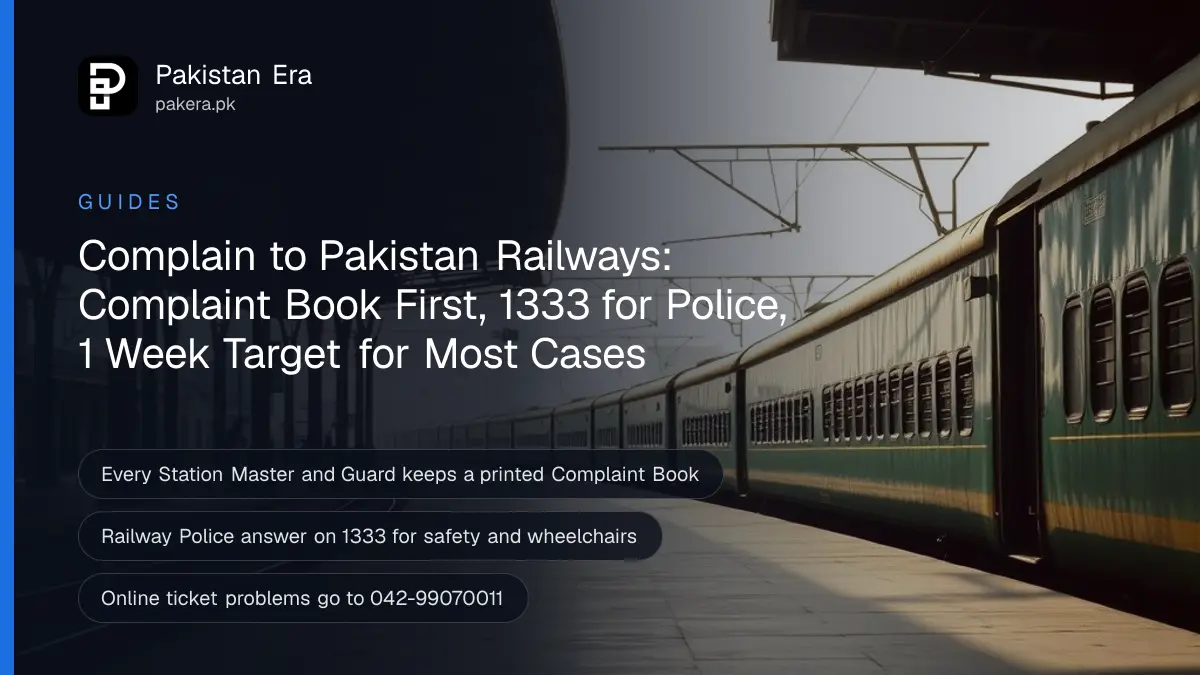 An empty Lahore railway station platform in morning light with old iron pillars and a green passenger train waiting