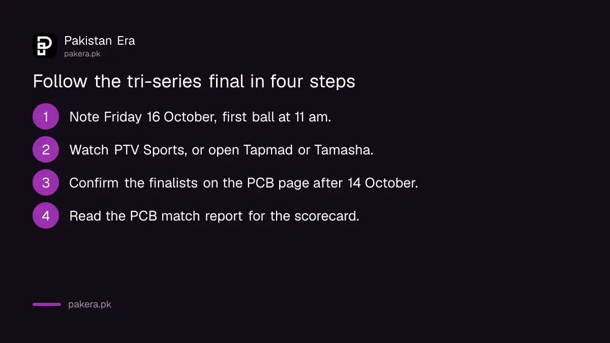 Four steps to follow the U19 women's T20 tri-series final on 16 October