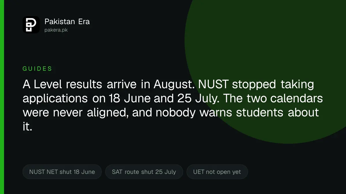 Pakistan university admission calendar and A level results timing