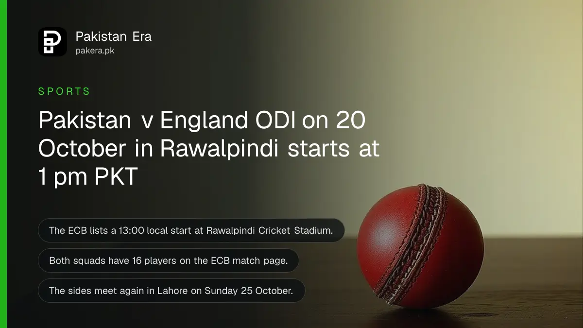 A red leather cricket ball on a dark wooden table, for the Pakistan v England ODI in Rawalpindi