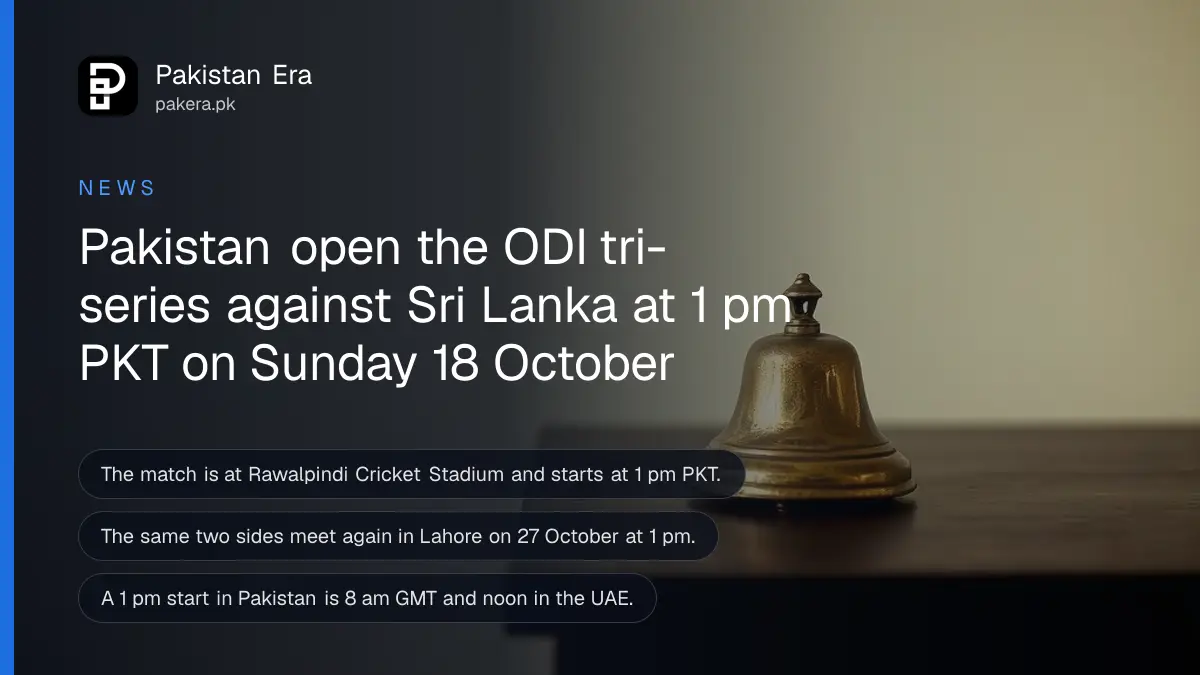 A small brass bell on a dark wooden table, for a guide to the Pakistan and Sri Lanka ODI start time