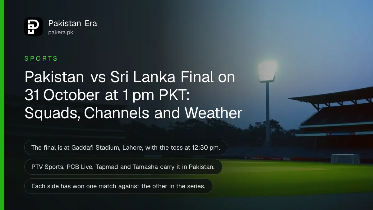 An empty cricket stadium under floodlights