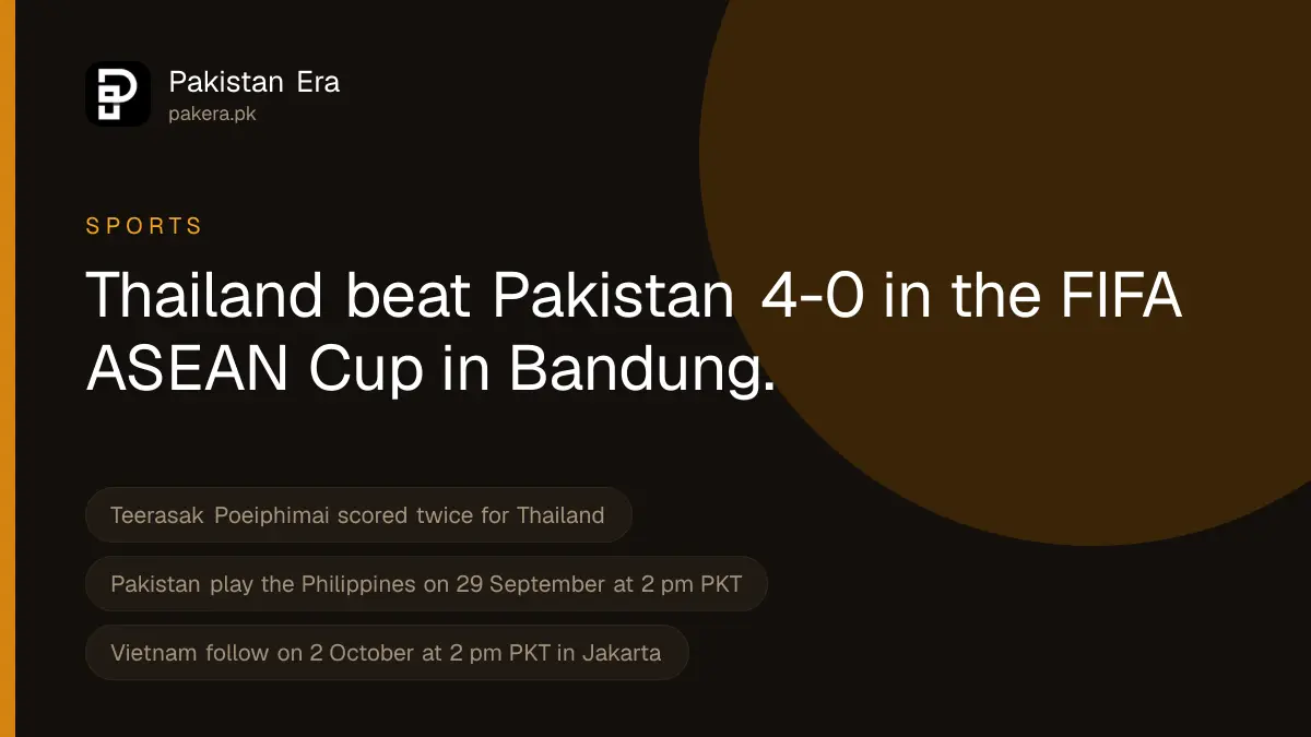 Pakistan lose 4-0 to Thailand in the FIFA ASEAN Cup 2026