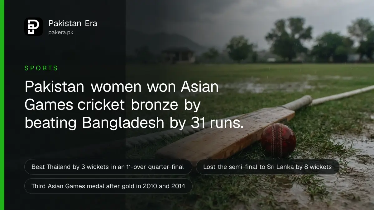 A cricket bat and a ball resting on wet grass beside a boundary rope under an overcast sky