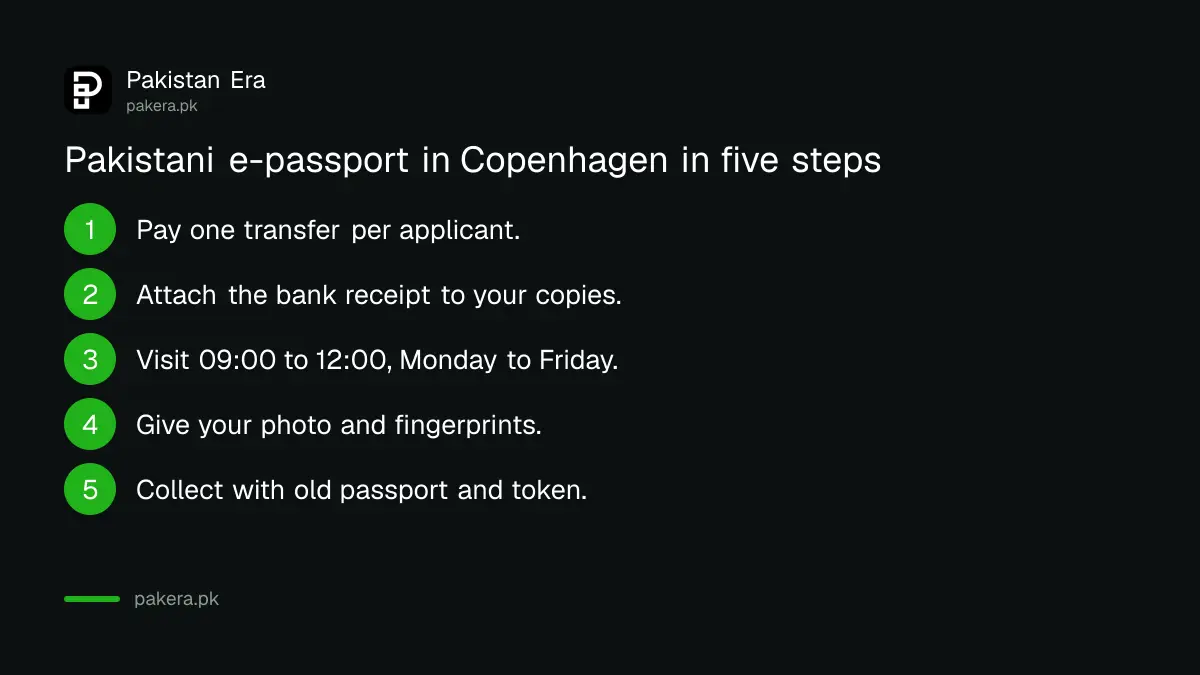 Steps to apply for a Pakistani e-passport at the embassy in Copenhagen