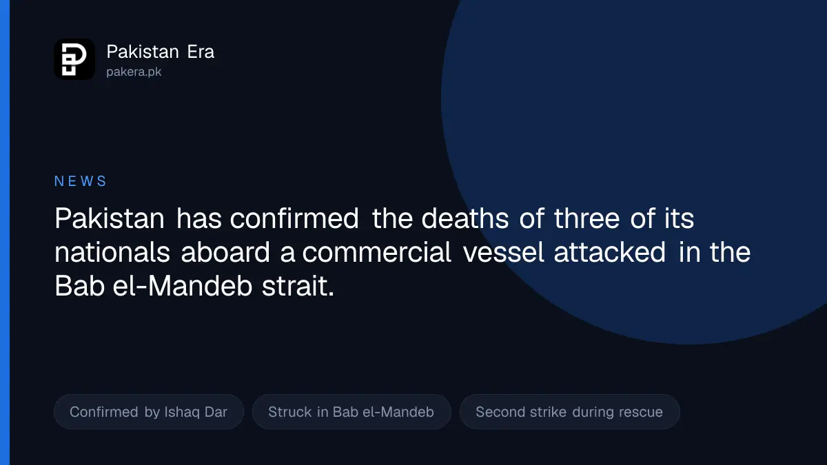 Pakistani sailors killed in an attack on a commercial vessel in the Red Sea