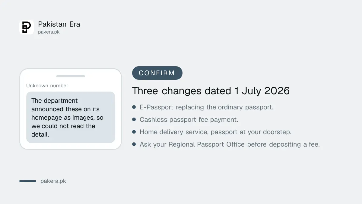 Passport changes announced in Pakistan from 1 July 2026