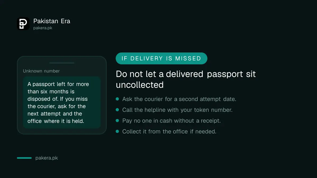 What to do if a passport delivery is missed in Pakistan