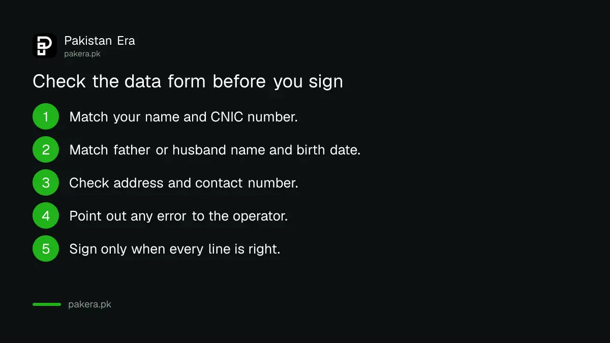 Five checks on the passport data form before signing