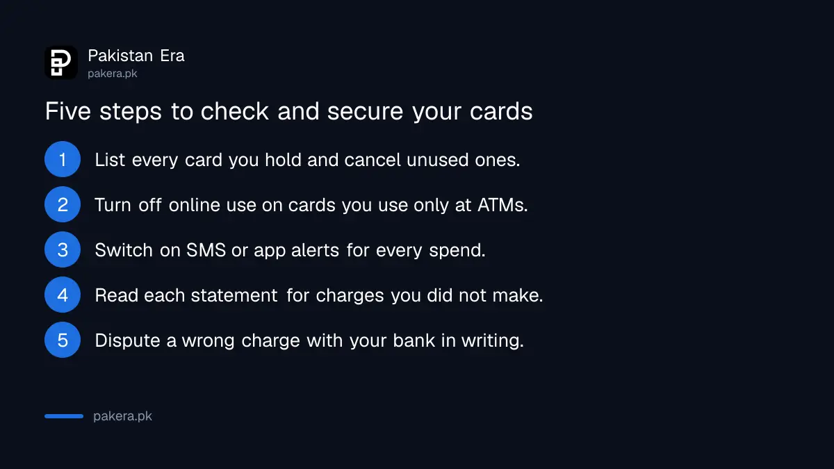 Five steps to check and secure your payment cards in Pakistan