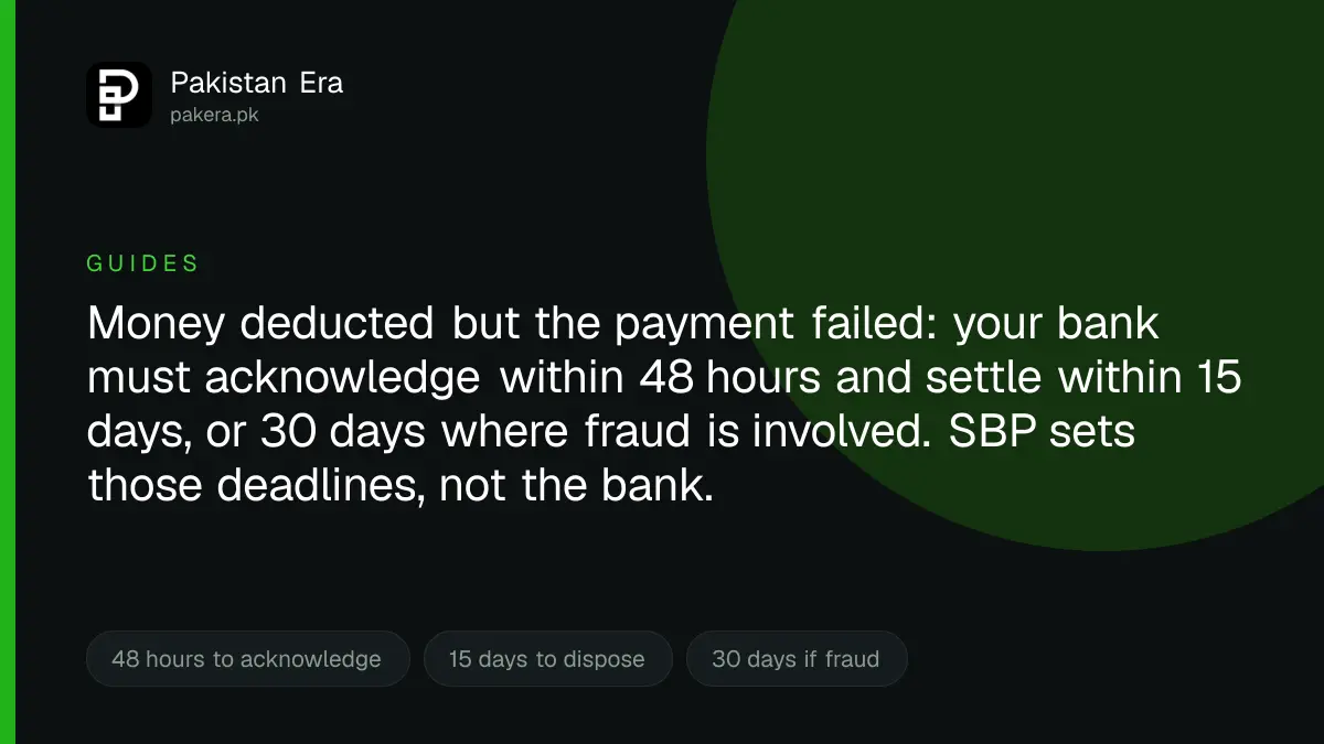 What to do when money is deducted but a payment fails in Pakistan
