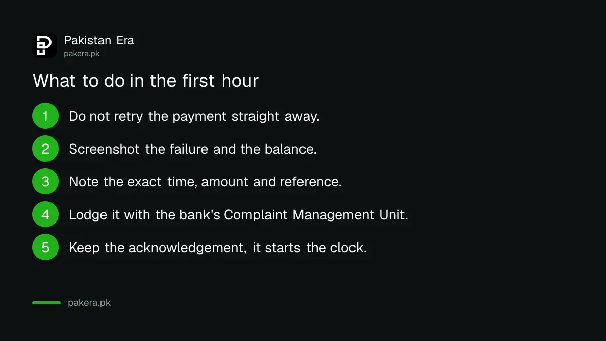 First steps when money is deducted but a payment fails