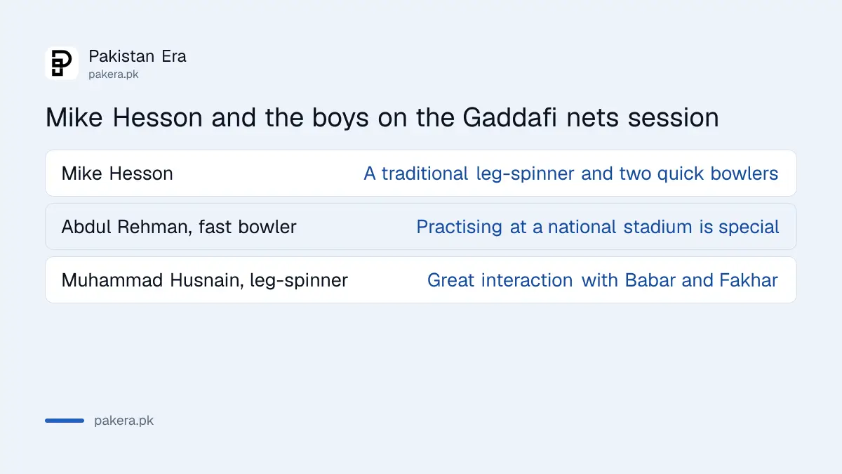 Mike Hesson on the schoolboys: a traditional leg-spinner and a couple of quick bowlers with beautiful actions