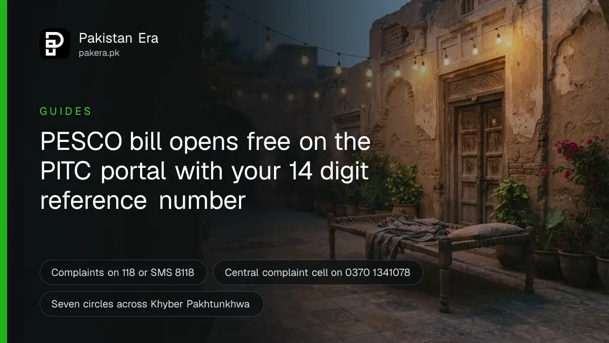 A tiled courtyard in a Peshawar house in the evening with a string of warm lights and potted plants