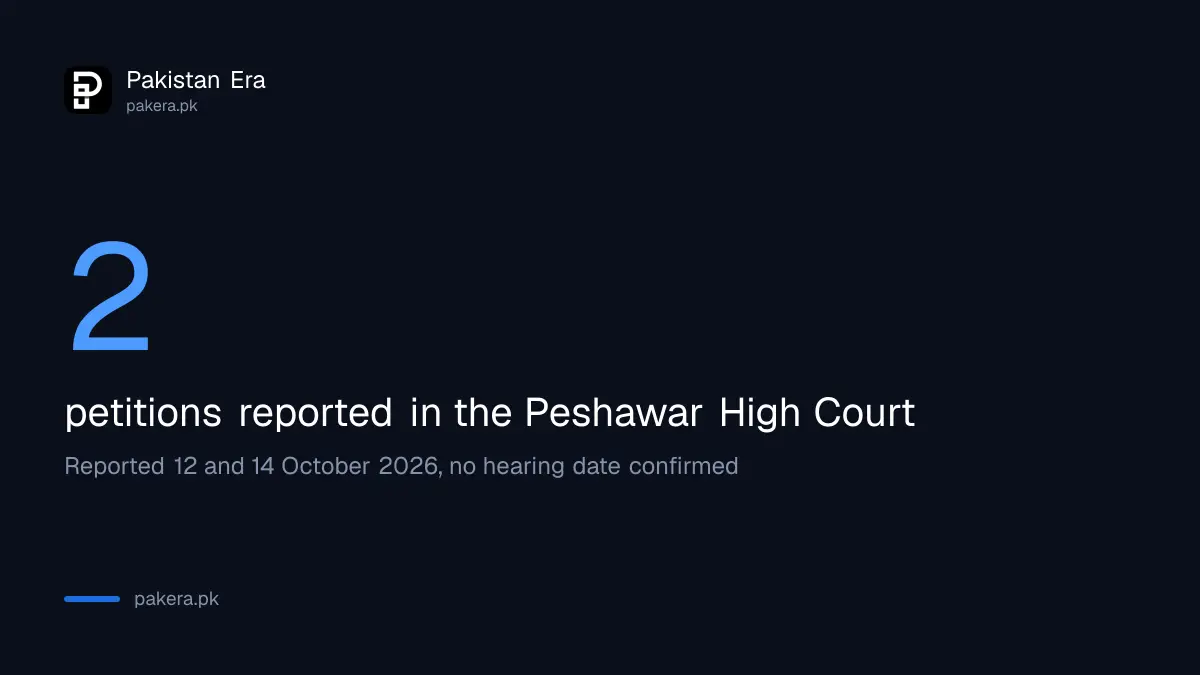 Two petitions reported in the Peshawar High Court against the Khyber Pakhtunkhwa emergency and governor's rule
