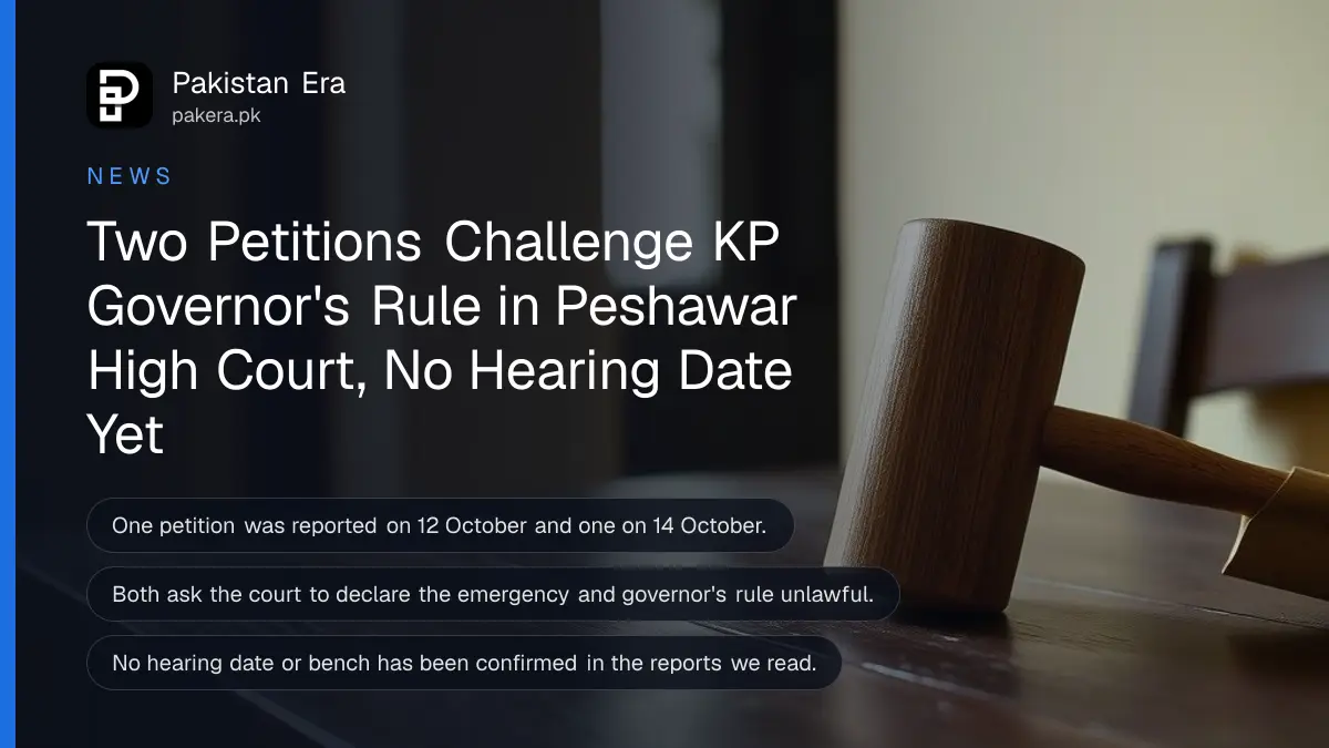A wooden gavel on a dark wooden table, for a report on petitions in the Peshawar High Court against the Khyber Pakhtunkhwa emergency