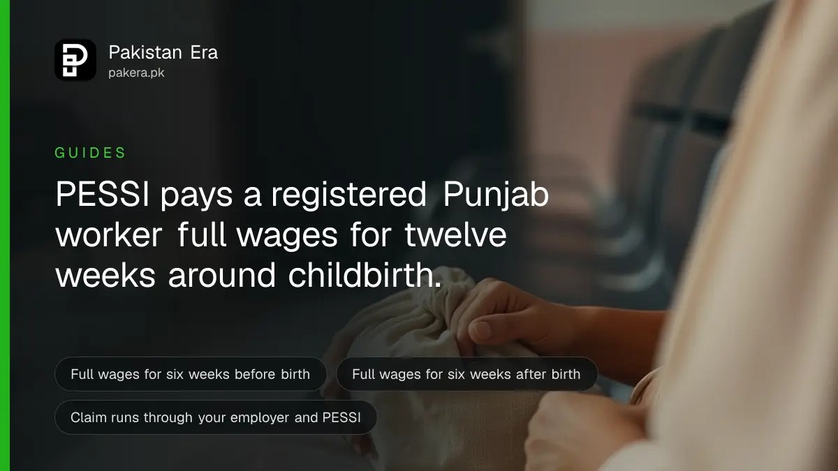A young Pakistani mother in a Lahore social security hospital waiting area holding a small bag, a nurse's desk visible in the background