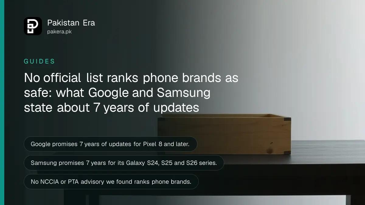 A plain wooden box on a dark wooden table, for an article on phone security update years in Pakistan