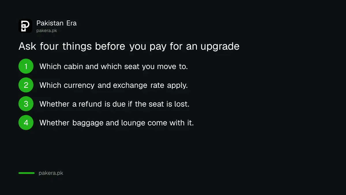 What PIA's post check-in upgrade page does not say