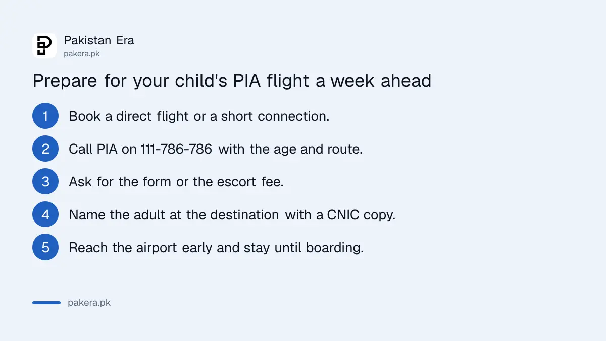 Five steps to prepare a child to fly alone on PIA