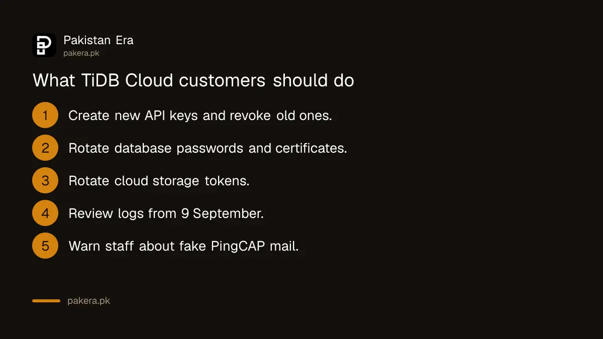 Actions for TiDB Cloud customers after the PingCAP incident