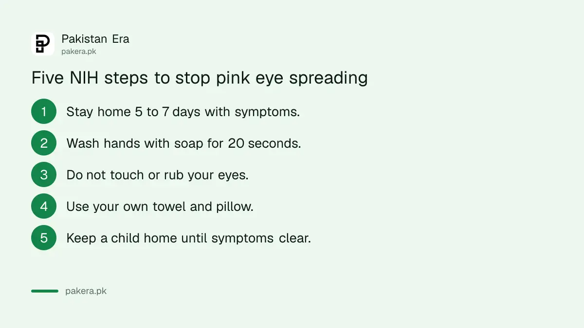 Five NIH prevention steps for pink eye