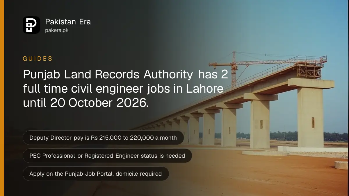 A road and bridge under construction with cranes and concrete pillars on the edge of Lahore in clear daylight