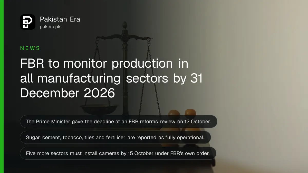 A brass balance scale with wooden weights on a dark table, for news on FBR production monitoring of factories in Pakistan