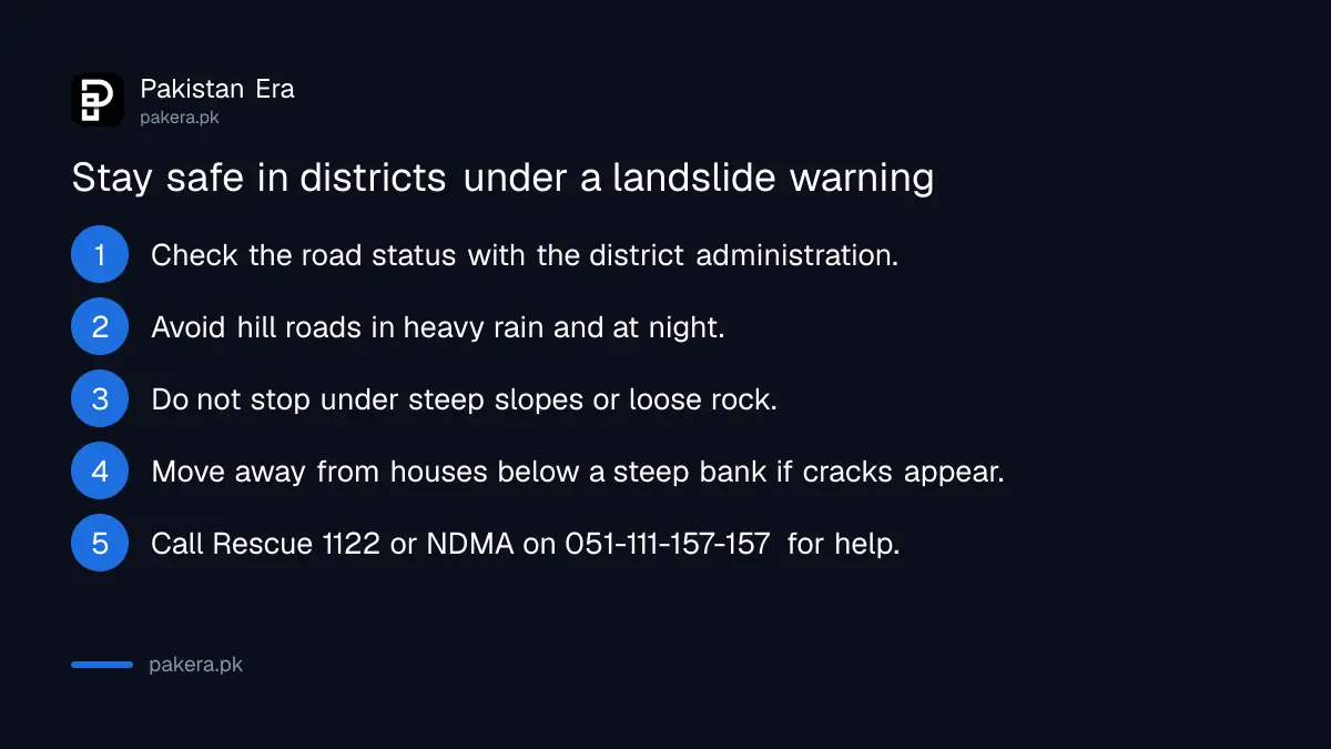 Five steps to stay safe in the districts under a PMD landslide warning