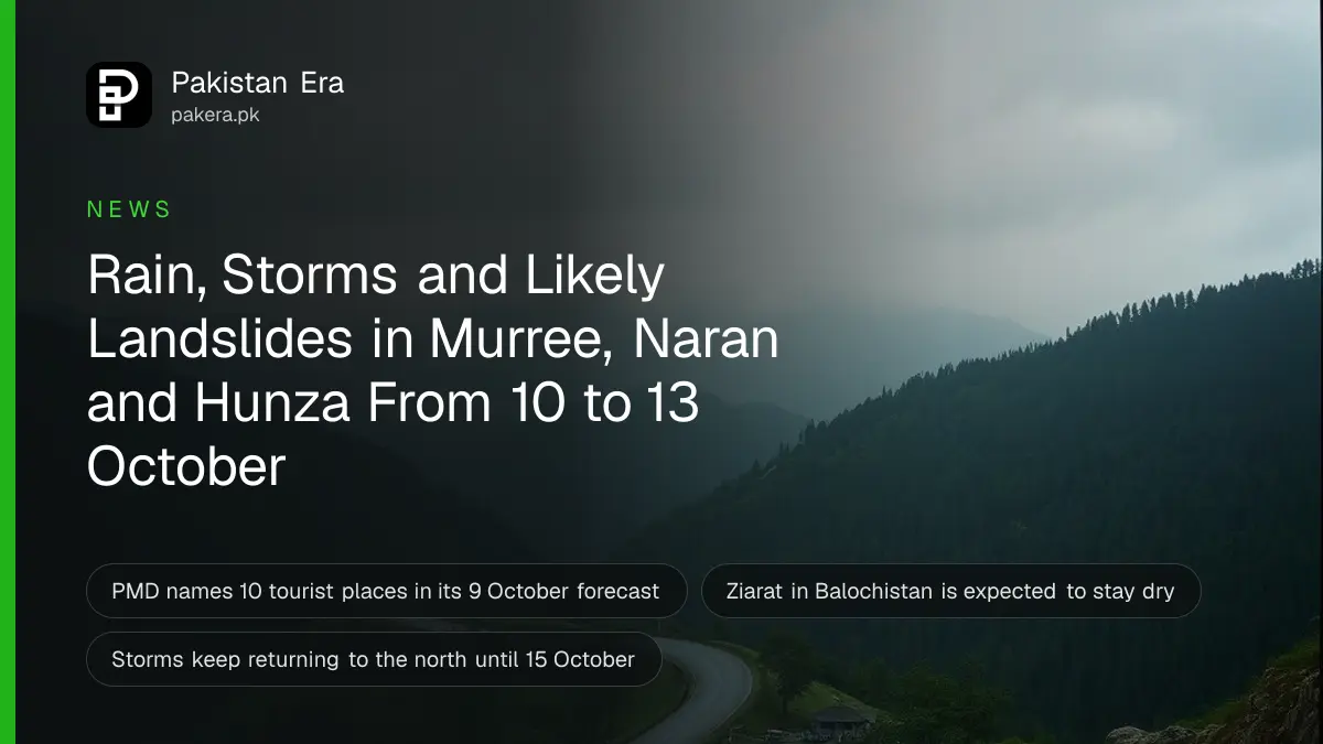 A winding mountain road under rain clouds in the Kaghan valley