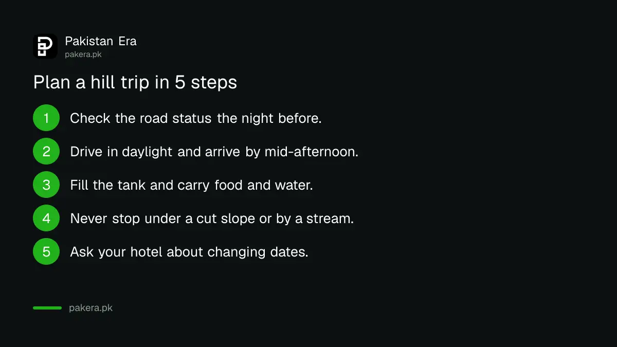 Five steps to plan a trip to Murree, Naran or Hunza during the PMD landslide warning from 10 to 13 October 2026